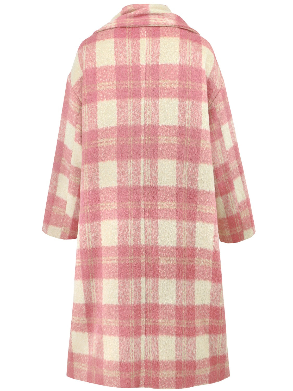 Plaid Button Up Long Sleeve Coat - MyEmpired