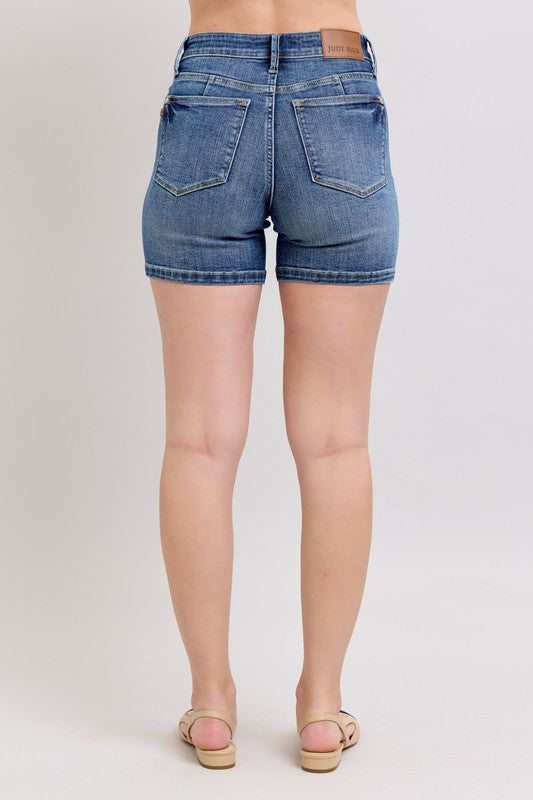 Judy Blue Full Size High Waist Denim Shorts Plus Size - MyEmpired
