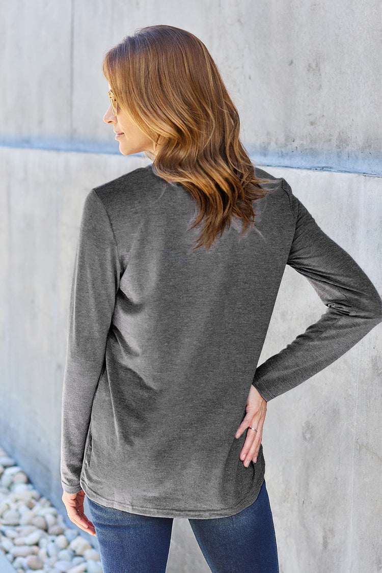 Basic Bae Full Size Round Neck Long Sleeve Top - MyEmpired