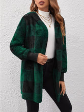 Plaid Long Sleeve Hooded Coat - MyEmpired