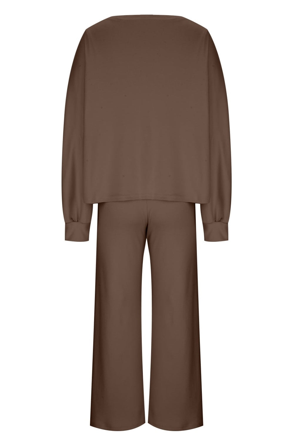Round Neck Long Sleeve Top and Pants Set - MyEmpired