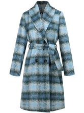 Plaid Tie Waist Long Sleeve Coat - MyEmpired