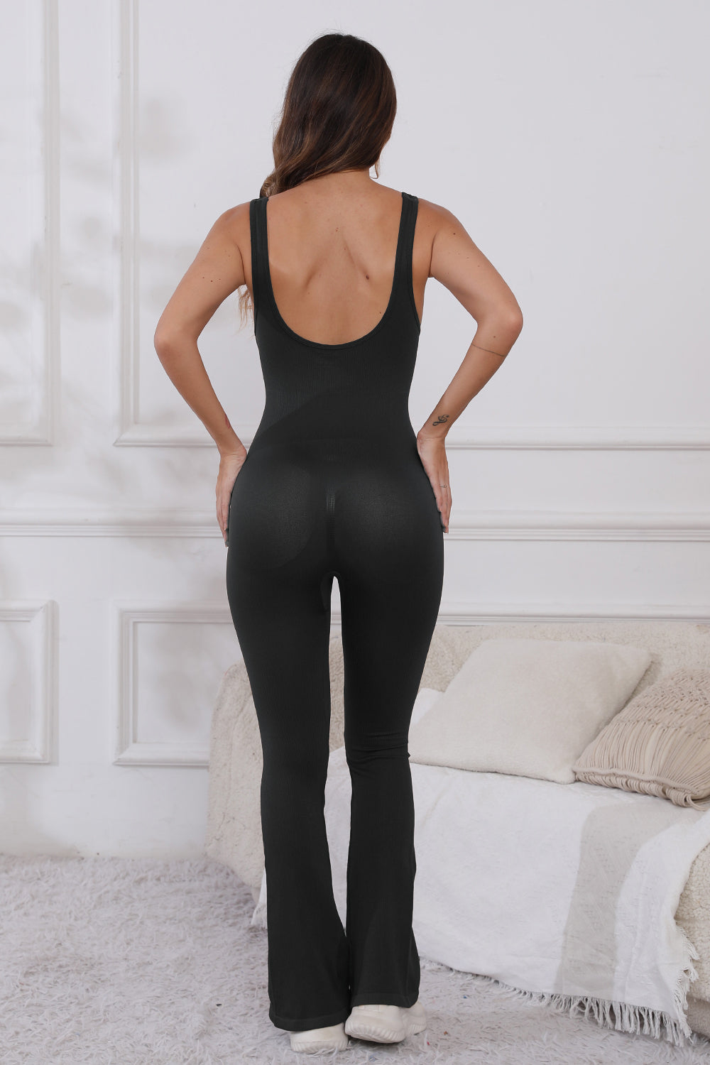 Scoop Neck Wide Strap Active Jumpsuit - MyEmpired