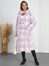 Plaid Button Up Long Sleeve Coat - MyEmpired