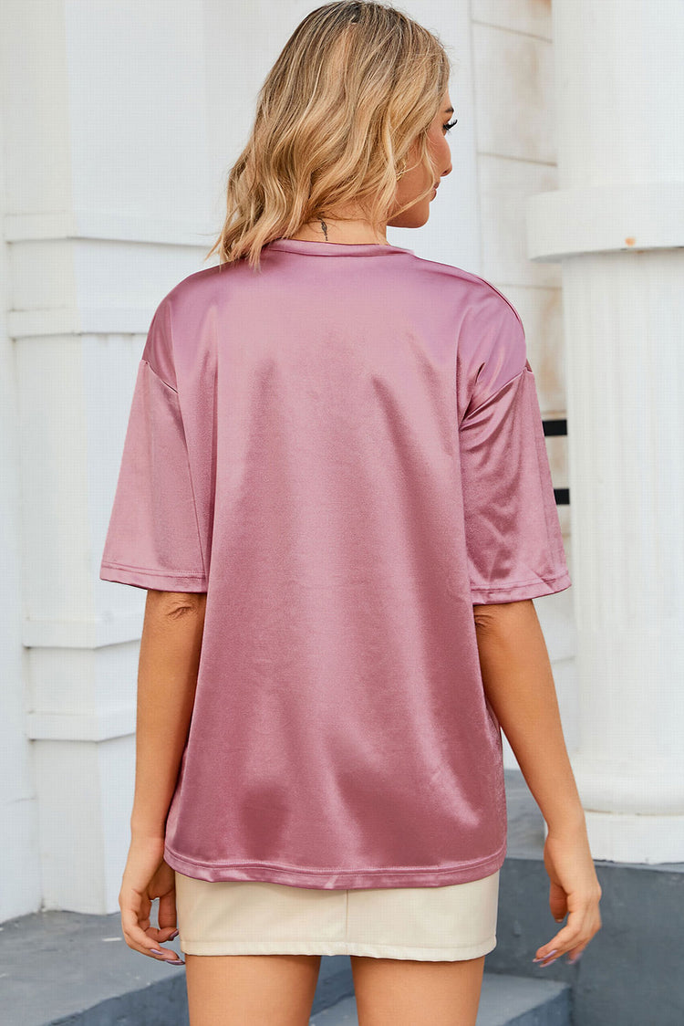 Round Neck Dropped Shoulder Top - MyEmpired