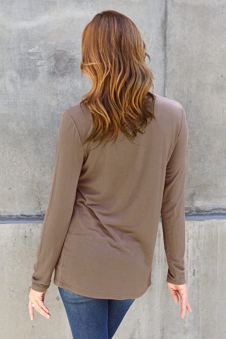 Basic Bae Full Size Round Neck Long Sleeve Top - MyEmpired
