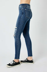 Judy Blue Full Size High Waist Distressed Skinny Jeans - MyEmpired