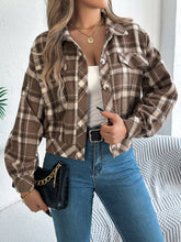 Plaid Button Up Long Sleeve Jacket - MyEmpired