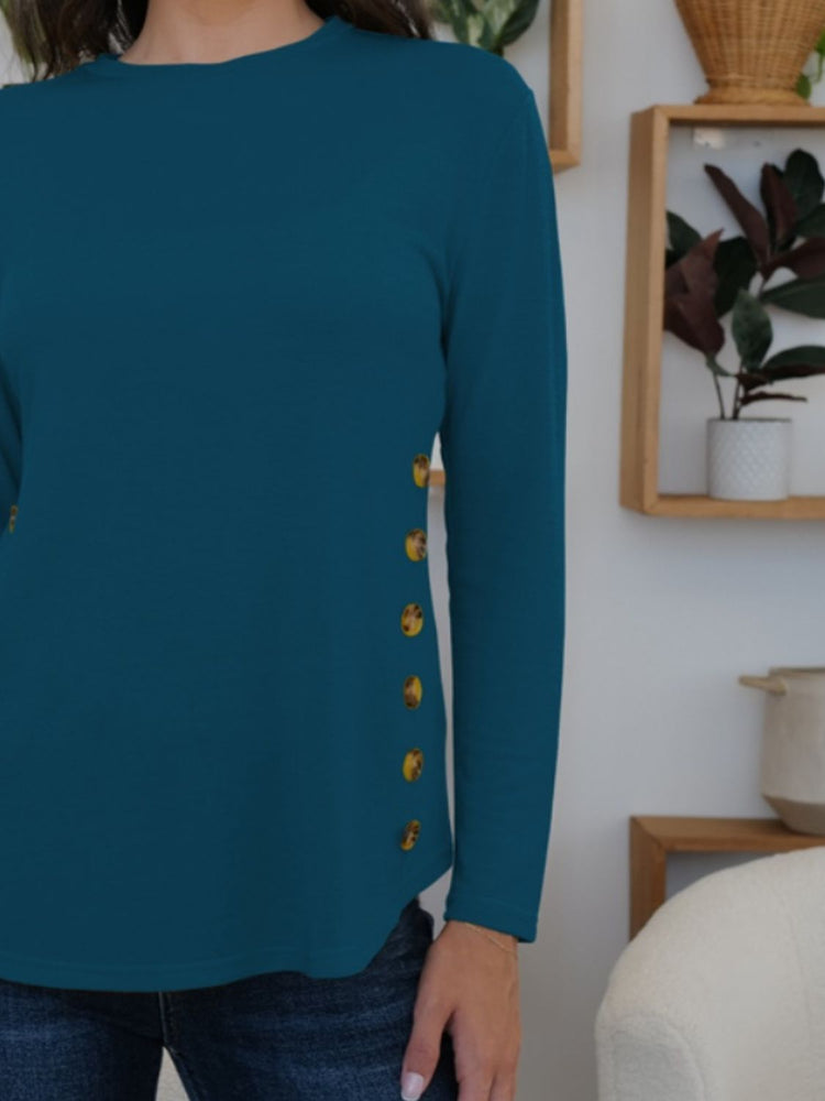 FAM-FAM Round Neck Long Sleeve T-Shirt - MyEmpired