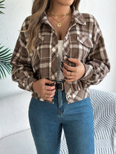 Plaid Button Up Long Sleeve Jacket - MyEmpired