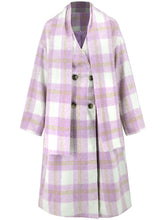 Plaid Button Up Long Sleeve Coat - MyEmpired