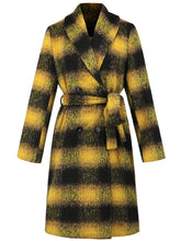 Plaid Tie Waist Long Sleeve Coat - MyEmpired