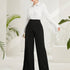 Solid Wide Leg Layered Pants, Elegant High Waist Loose Pants For Spring & Summer, Women&