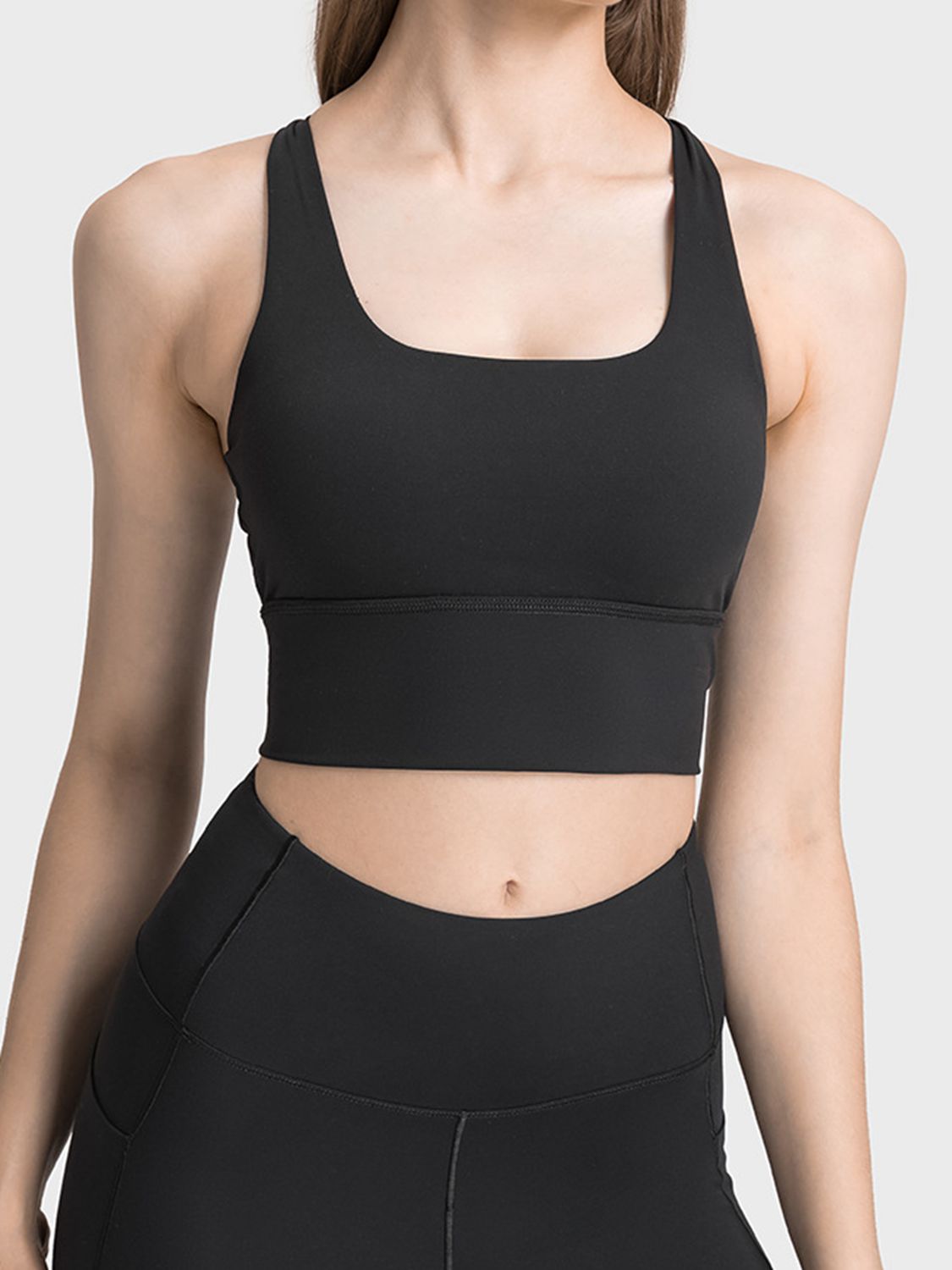 Millennia Scoop Neck Crisscross Straps Sports Bra - MyEmpired