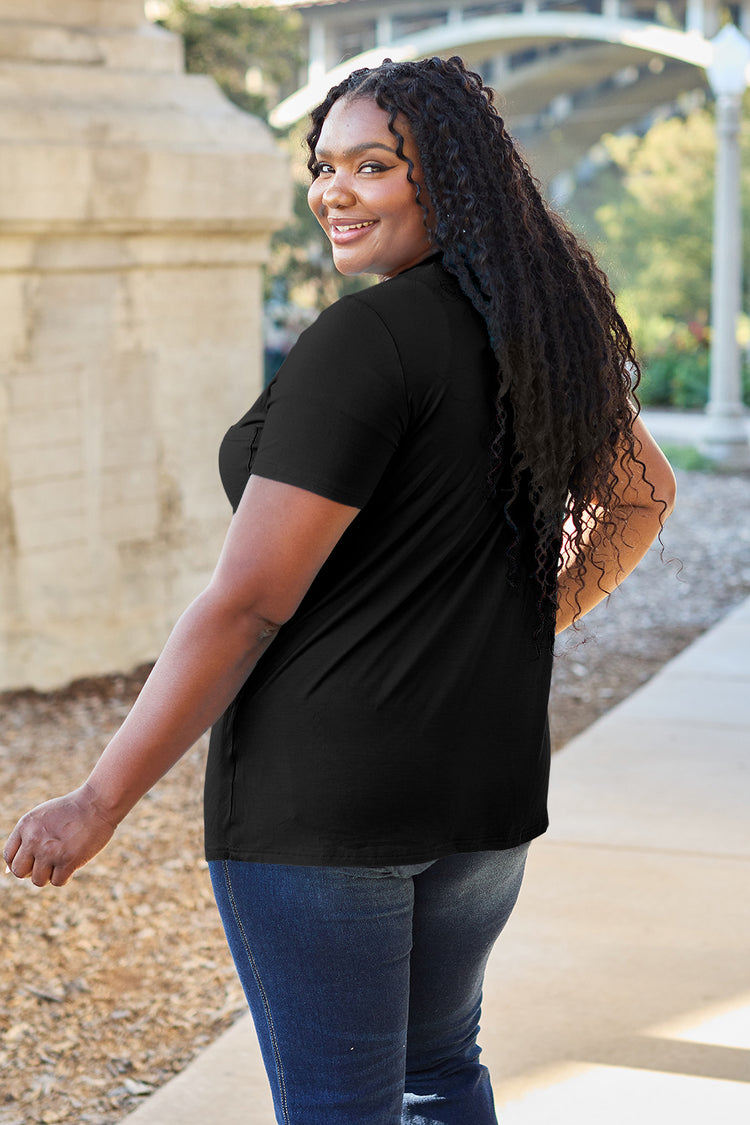 Basic Bae Bamboo Full Size V-Neck Short Sleeve T-Shirt - MyEmpired