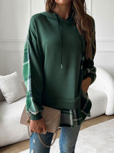 Devine Drawstring Plaid Long Sleeve Hoodie - MyEmpired