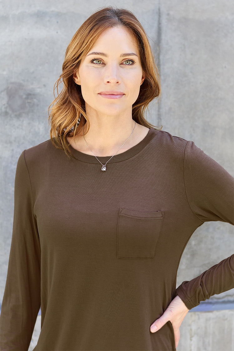 Basic Bae Full Size Round Neck Long Sleeve Top - MyEmpired
