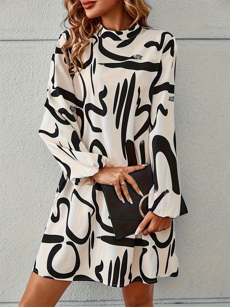 Brush Crew Neck Loose Dress - MyEmpired