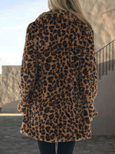 Leopard Pattern Open Front Teddy Coat - MyEmpired