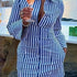 Chic Striped Shirt Dress with Side Pockets - MyEmpired