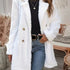 Double-breasted Lapel Teddy Coat, Elegant Solid Color Long Sleeve Textured Fluffy Coat For Winter, Women&