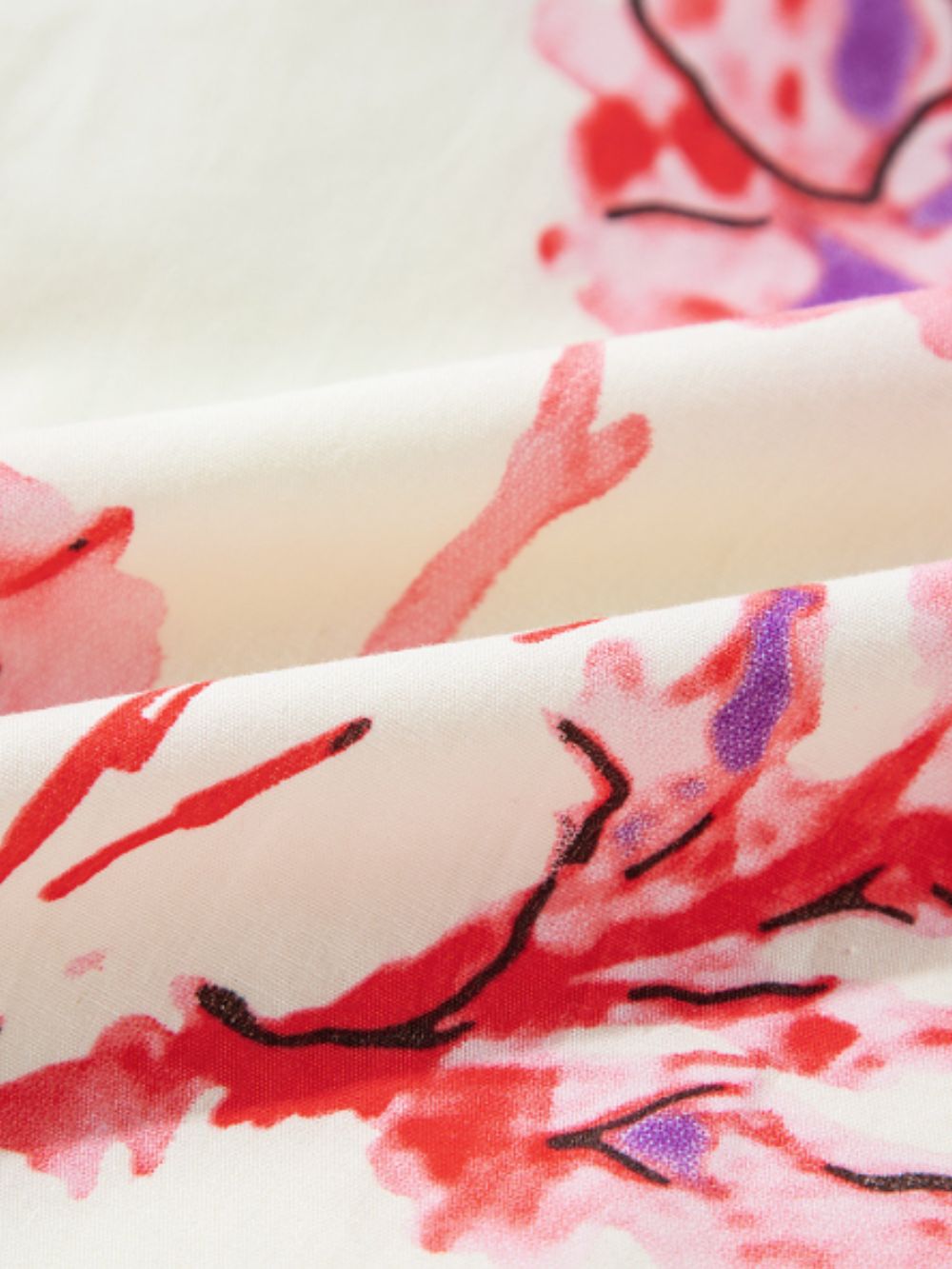 Tied Flower Printed Three-Quarter Sleeve Dress - MyEmpired