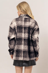 HYFVE Plaid Button Up Boucle Jacket - MyEmpired