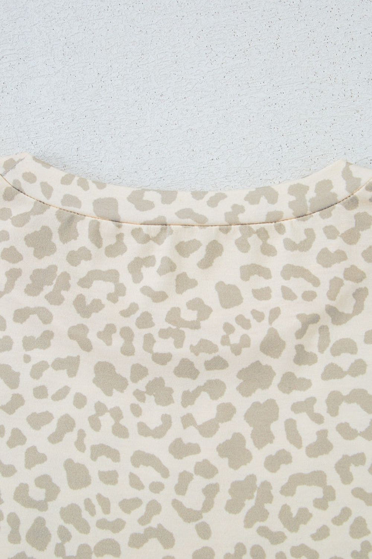 MAMA Letter Graphic Leopard Round Neck T-Shirt - MyEmpired