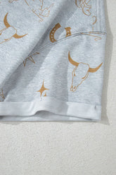 Printed T-Shirt and Elastic Waist Shorts Set - MyEmpired