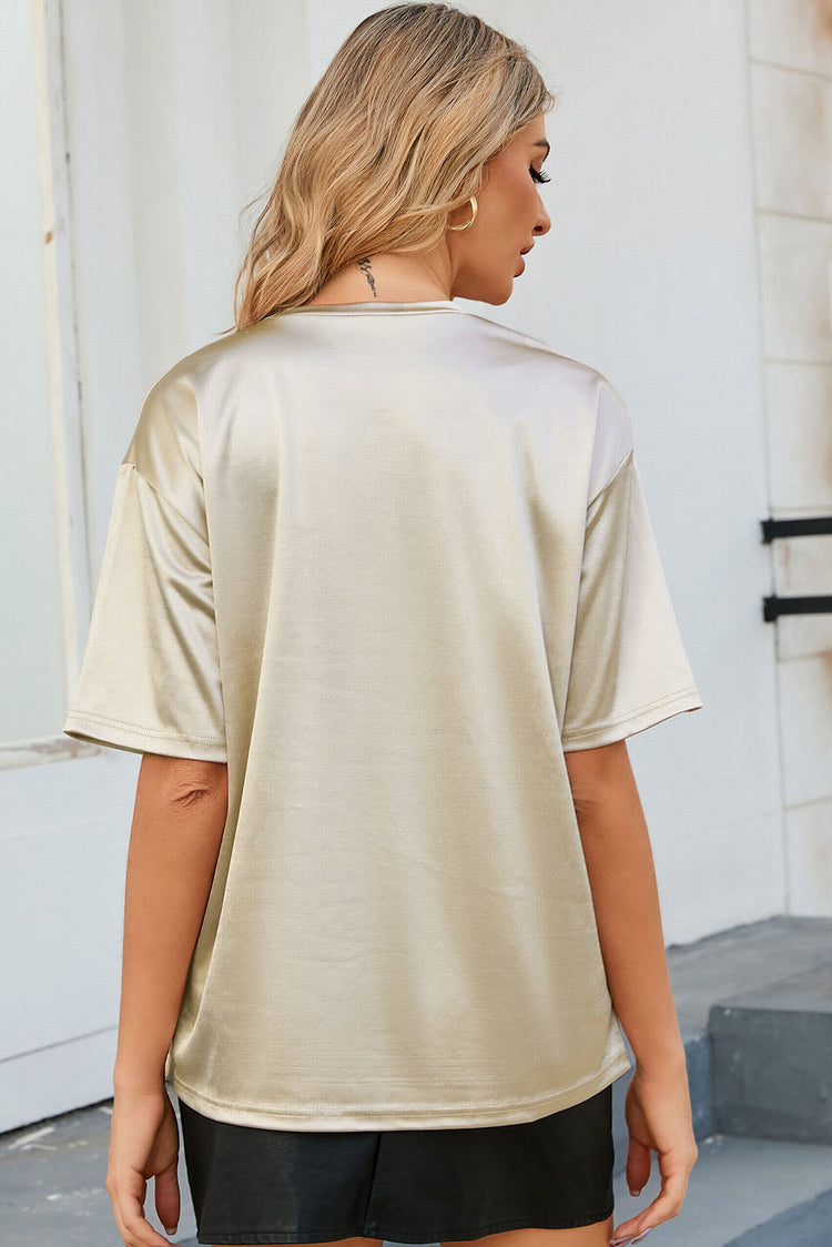 Round Neck Dropped Shoulder Top - MyEmpired
