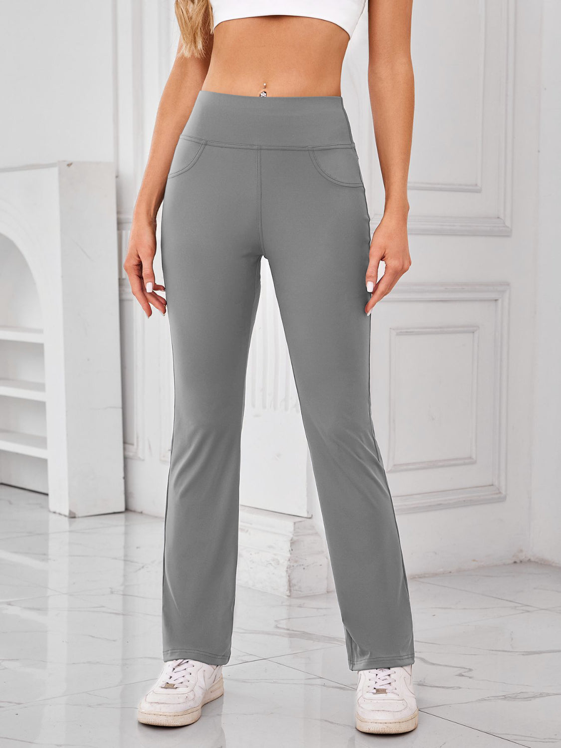 Lovelet High Waist Active Pants with Pockets - MyEmpired