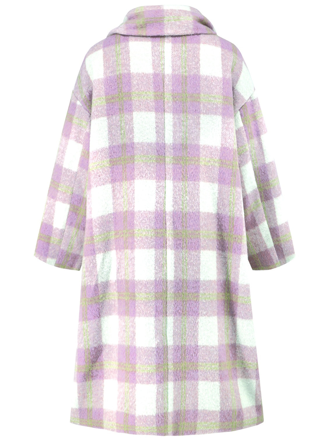 Plaid Button Up Long Sleeve Coat - MyEmpired