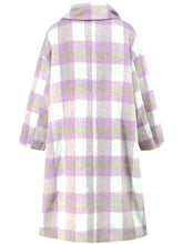 Plaid Button Up Long Sleeve Coat - MyEmpired