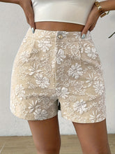 Elegant Floral Jacquard Shorts - MyEmpired