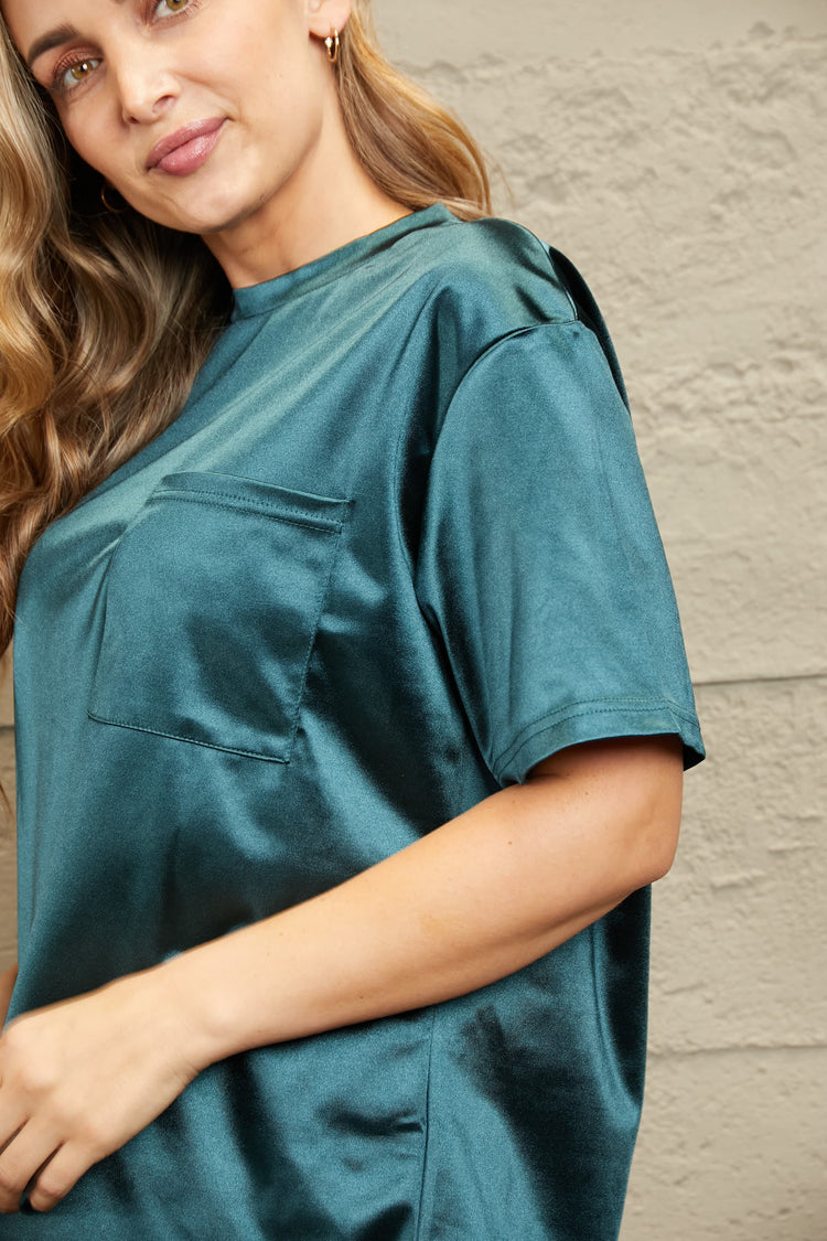 Round Neck Dropped Shoulder Top - MyEmpired