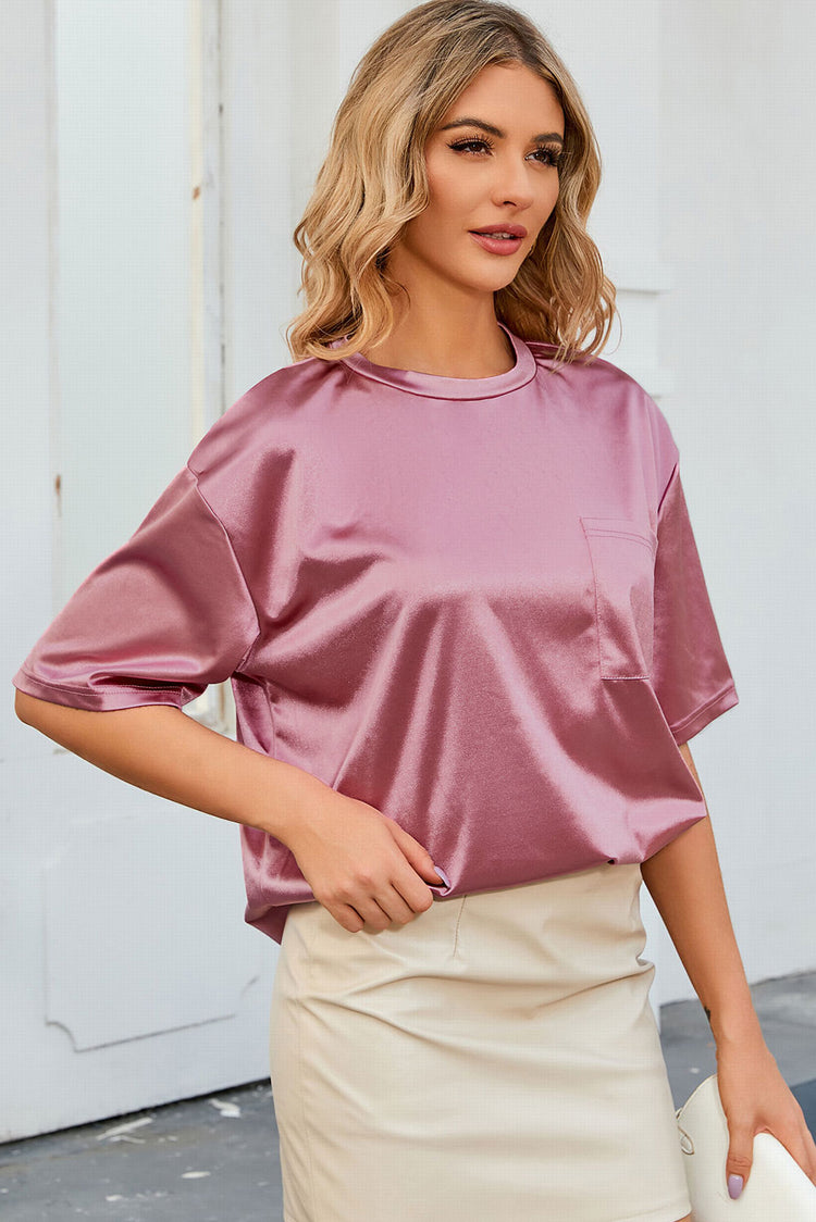 Round Neck Dropped Shoulder Top - MyEmpired