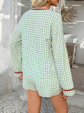 Devine Tie Front Contrast Plaid Shirt and Shorts Set - MyEmpired