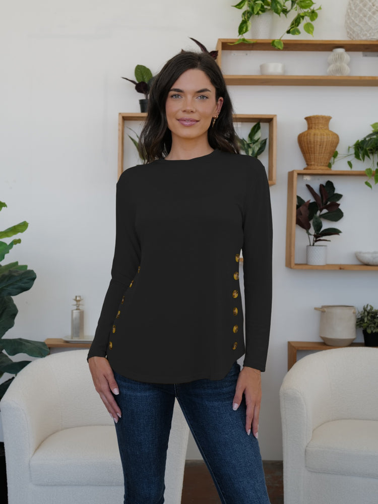 FAM-FAM Round Neck Long Sleeve T-Shirt - MyEmpired