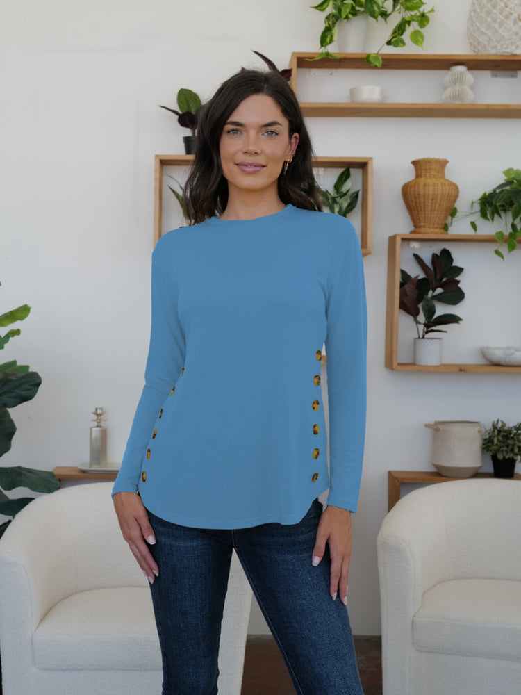 FAM-FAM Round Neck Long Sleeve T-Shirt - MyEmpired