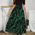 Plant Print Belted Splicing Dress, Elegant Crew Neck Short Sleeve Dress For Spring & Summer, Women&