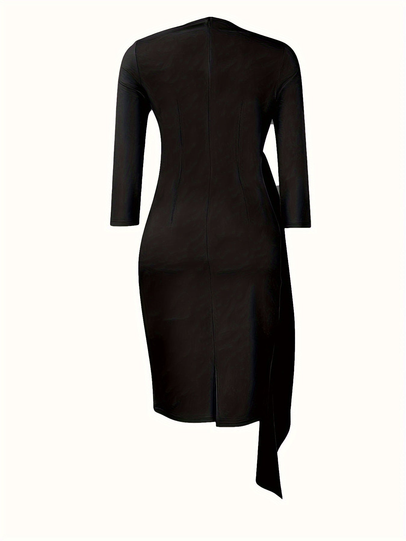 Crew Neck Sash Sheath Dress - MyEmpired