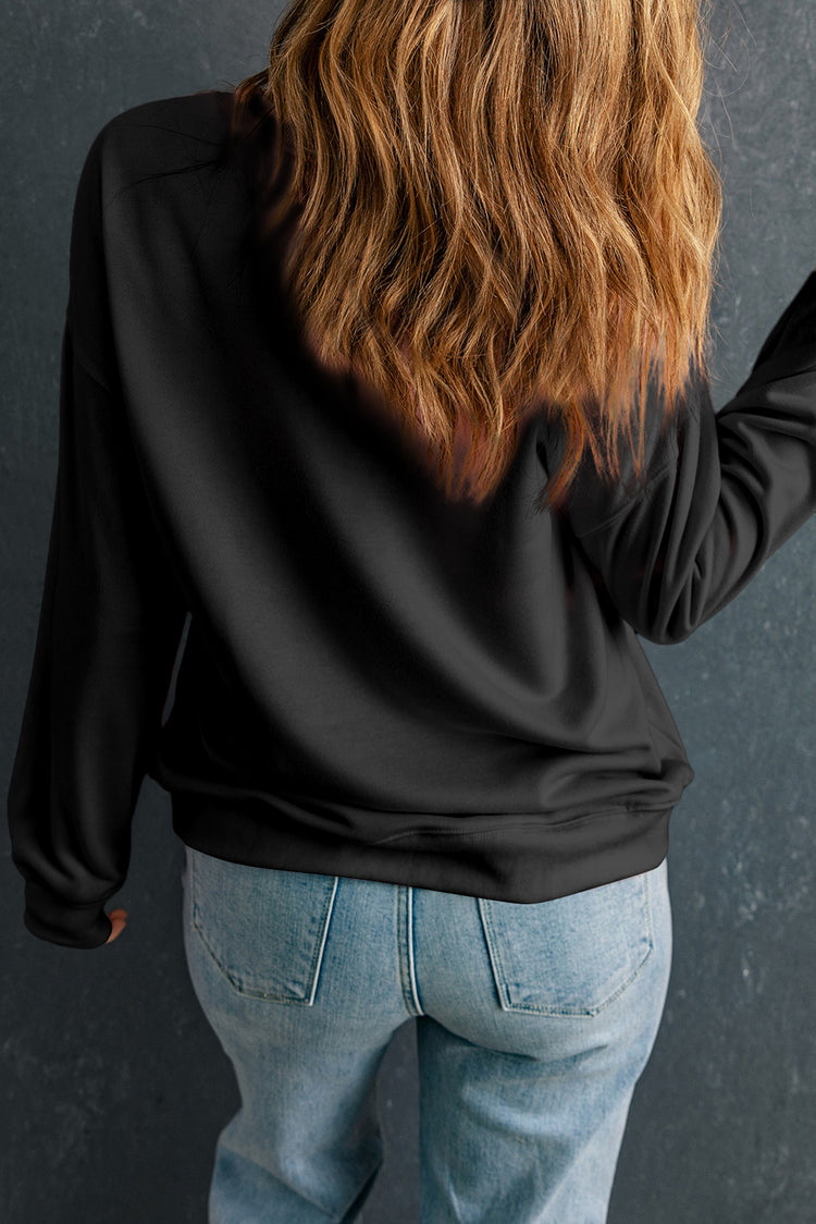 Round Neck Dropped Shoulder Sweatshirt - MyEmpired