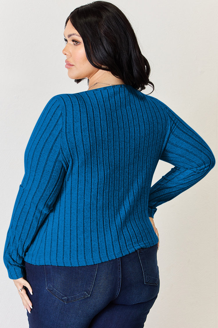 Basic Bae Full Size Ribbed Long Sleeve T-Shirt - MyEmpired