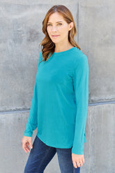 Basic Bae Full Size Round Neck Long Sleeve Top - MyEmpired