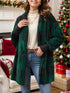 Plaid Long Sleeve Hooded Coat - MyEmpired