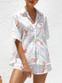 Printed Button Down Short Sleeve Top and Shorts Set - MyEmpired