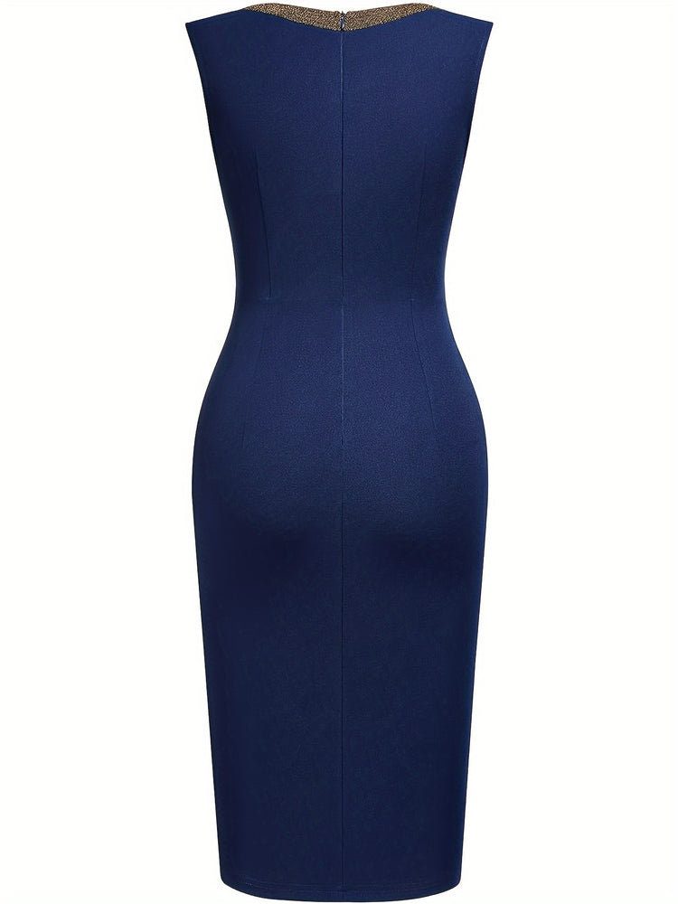 Contrast Trim Bodycon Dress - MyEmpired
