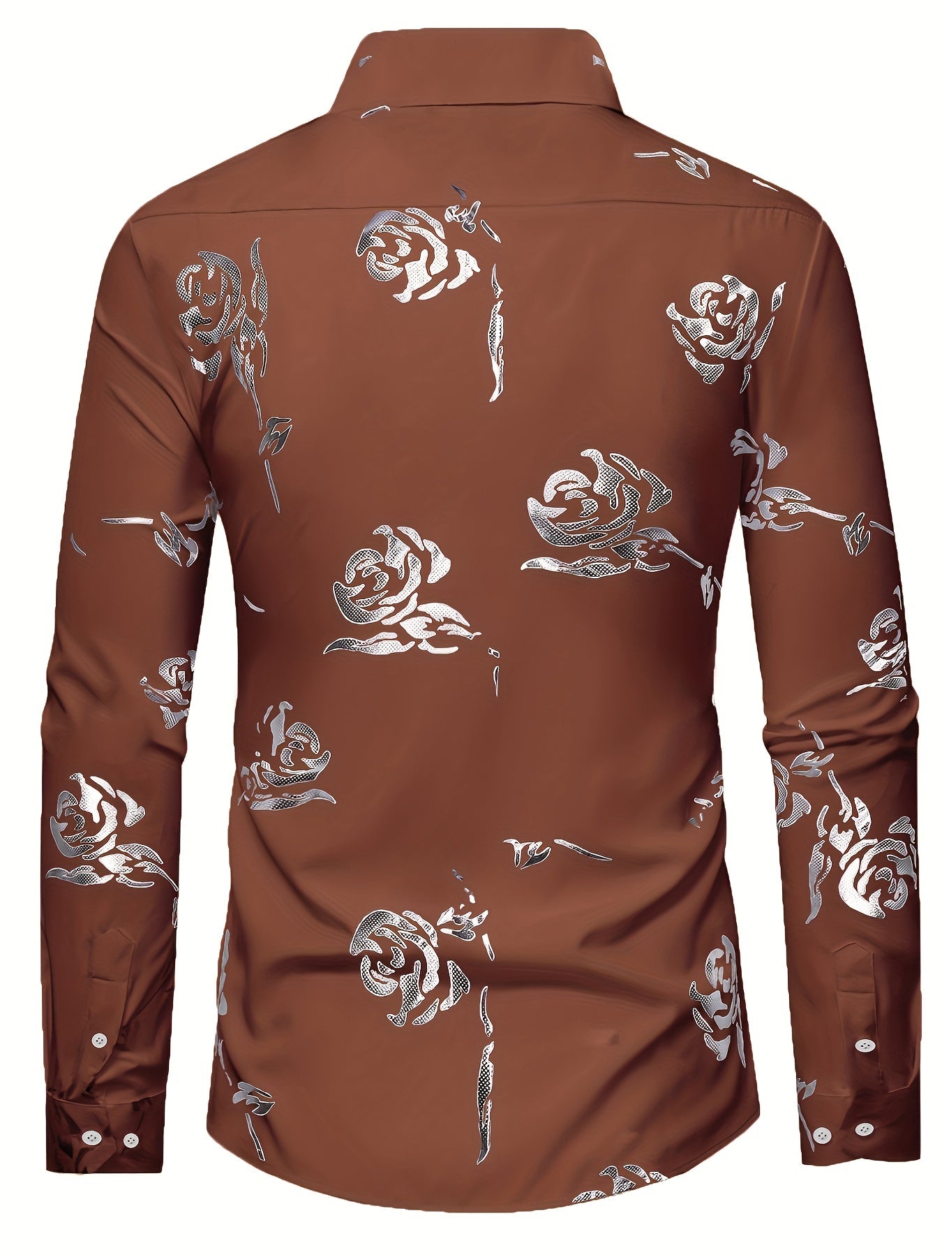 Floral Print Men's Formal Long Sleeve Shirt