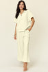 Double Take Full Size Texture Half Zip Short Sleeve Top and Pants Set - MyEmpired