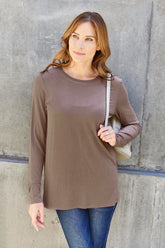 Basic Bae Full Size Round Neck Long Sleeve Top - MyEmpired